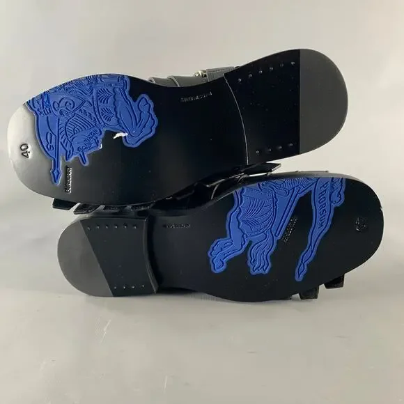 BURBERRY Size 7 Black Leather Pull On Boots - Picture 6 of 9